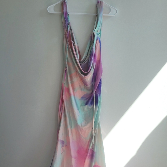 Hello Molly Pastal Rainbow Floral Soft Maxi Sandcastle Dress Ladies Large - Picture 6 of 15